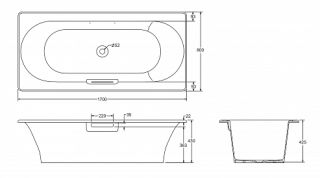 Чугунная ванна Jacob Delafon Volute E6D901-0 170 x 80